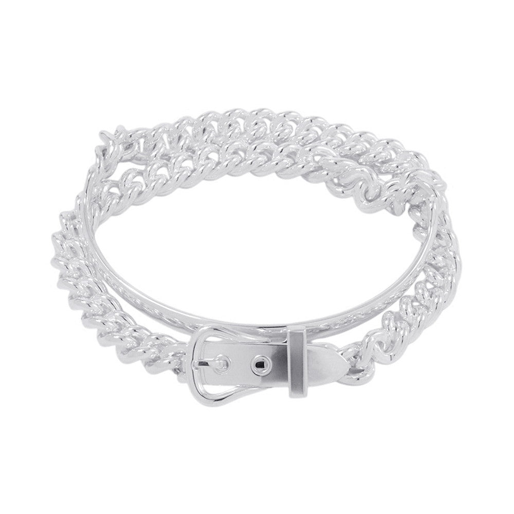 HERMES BoucleSellier Inflexible Double Tour Bracelet Size PM/17 SV925