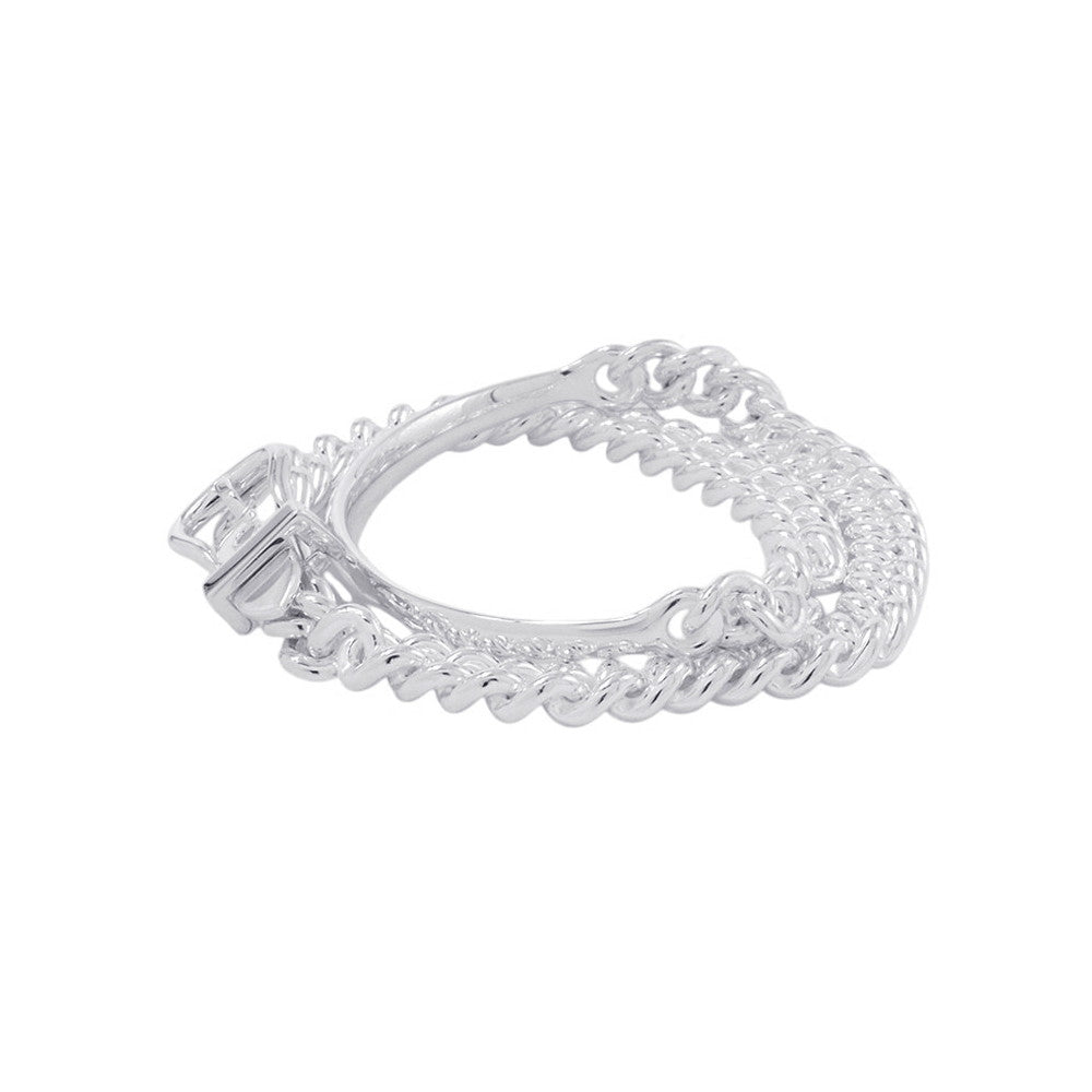 HERMES BoucleSellier Inflexible Double Tour Bracelet Size PM/17 SV925