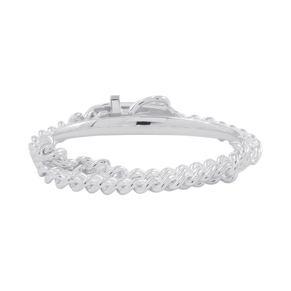 HERMES BoucleSellier Inflexible Double Tour Bracelet Size PM/17 SV925