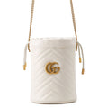 GUCCI GG Marmont Baguette Bag White575163 Leather Size Small
