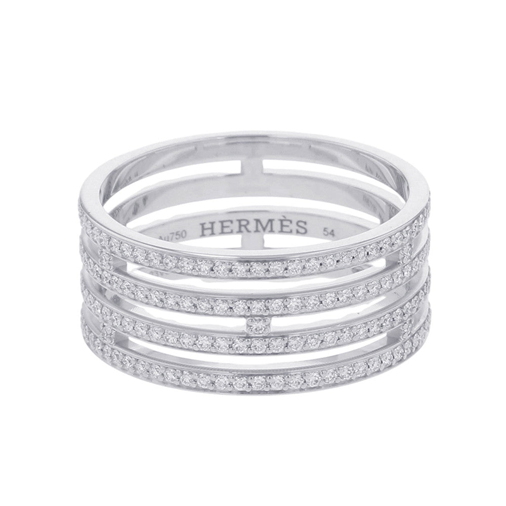HERMES Wedding Ring Ariane GM Size GM/54/#14 18K White Gold