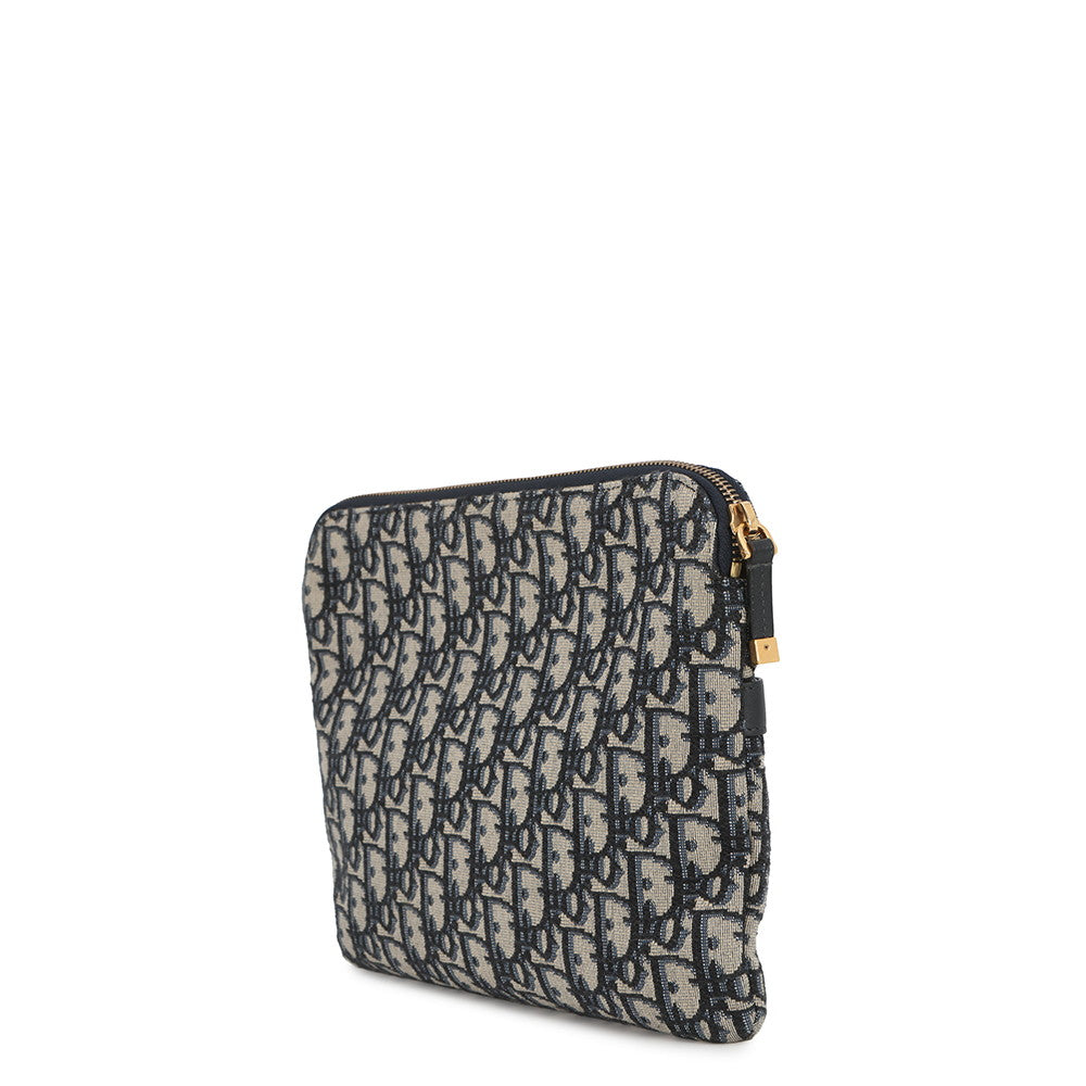 Dior Travel Kit Oblique Jacquard Navy/BeigeS5476CTZQ_M928 Canvas Leather