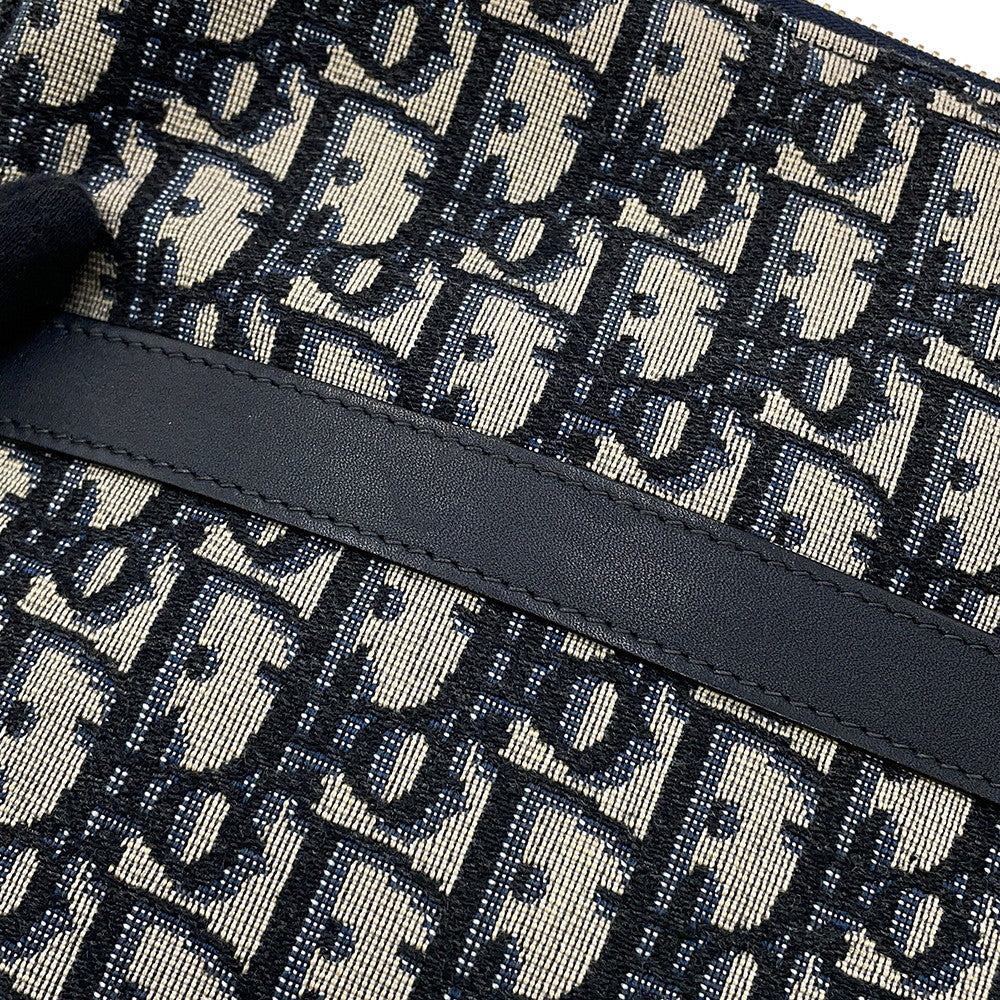 Dior Travel Kit Oblique Jacquard Navy/BeigeS5476CTZQ_M928 Canvas Leather