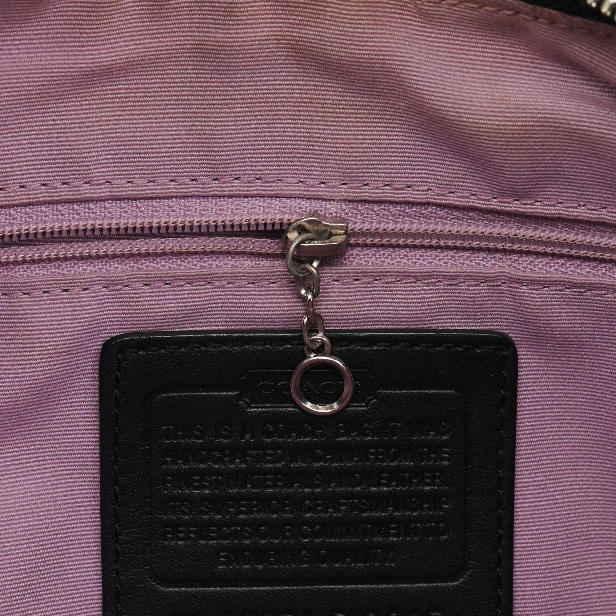 Grey Black Signature Canvas Patchwork Shoulder Bag