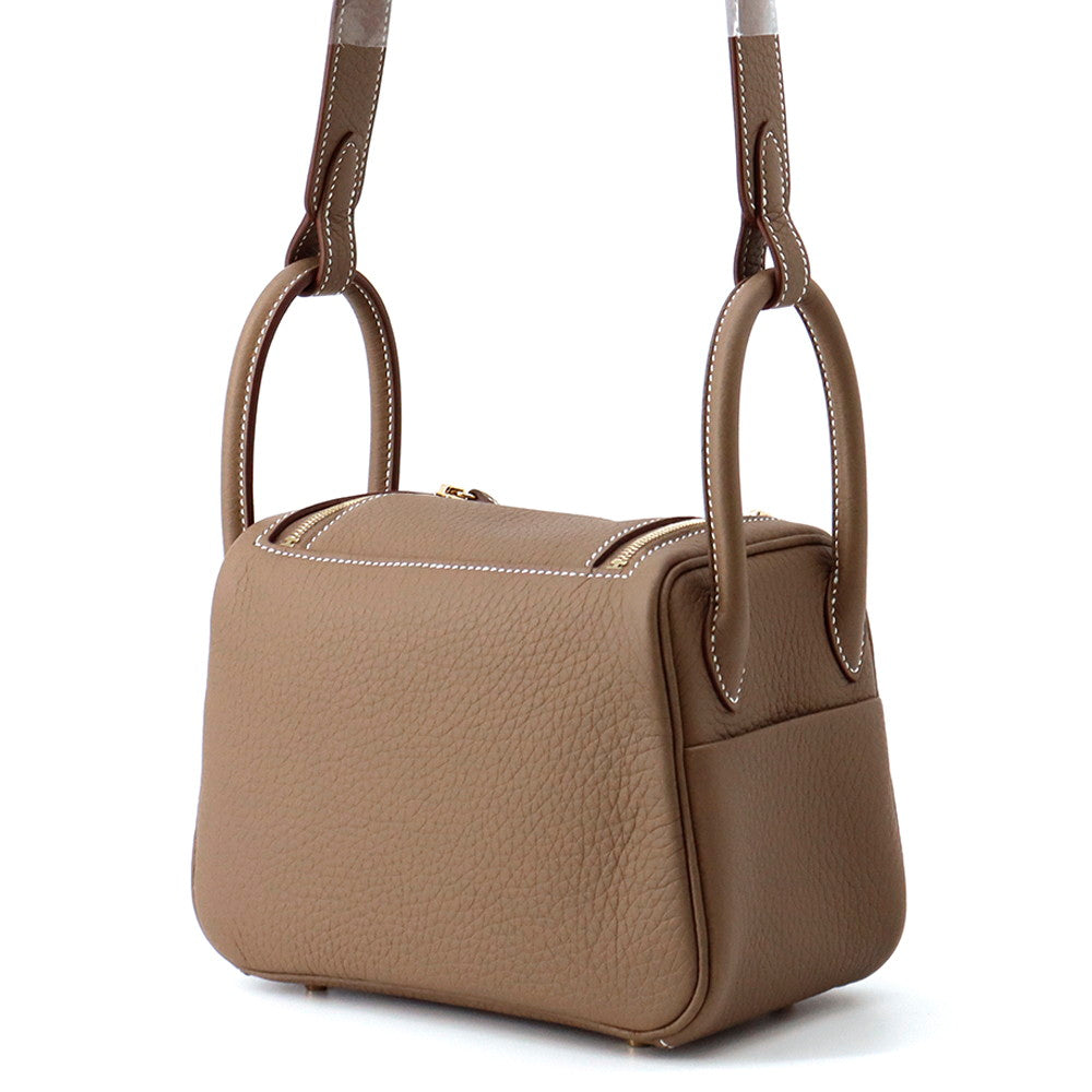 HERMES Lindy Etoupe Taurillon Clemence Size Mini