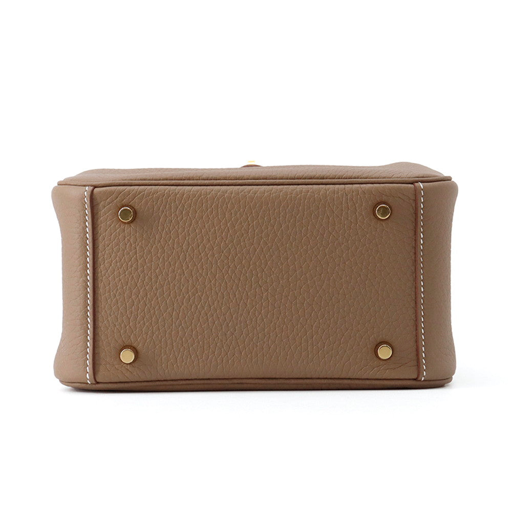 HERMES Lindy Etoupe Taurillon Clemence Size Mini