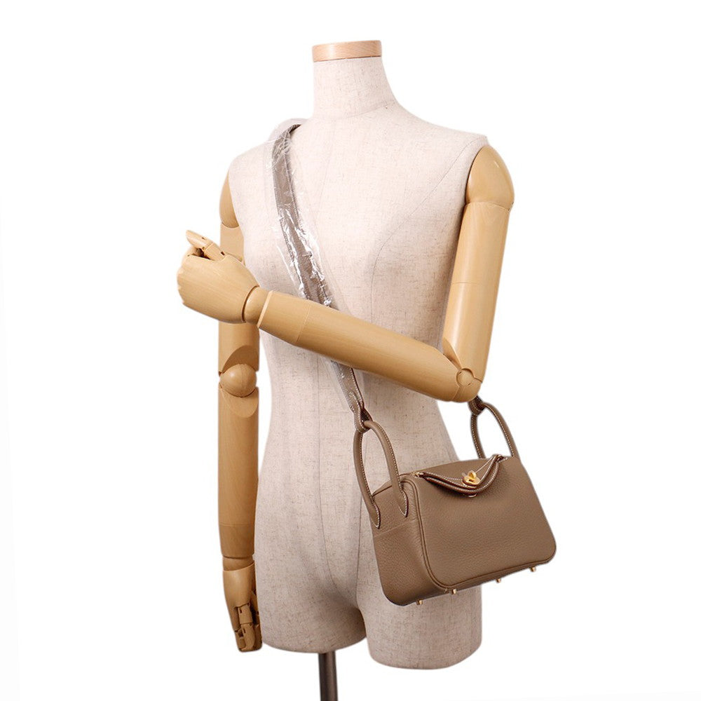 HERMES Lindy Etoupe Taurillon Clemence Size Mini