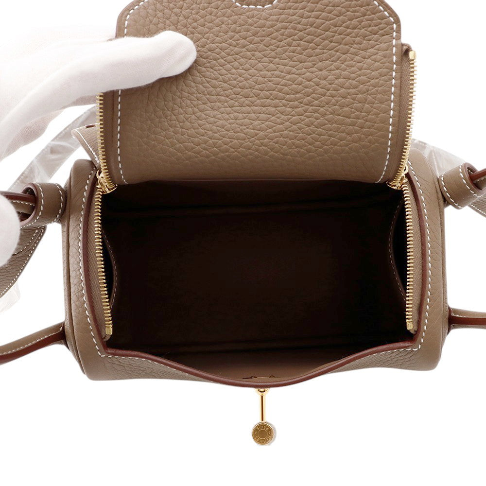HERMES Lindy Etoupe Taurillon Clemence Size Mini