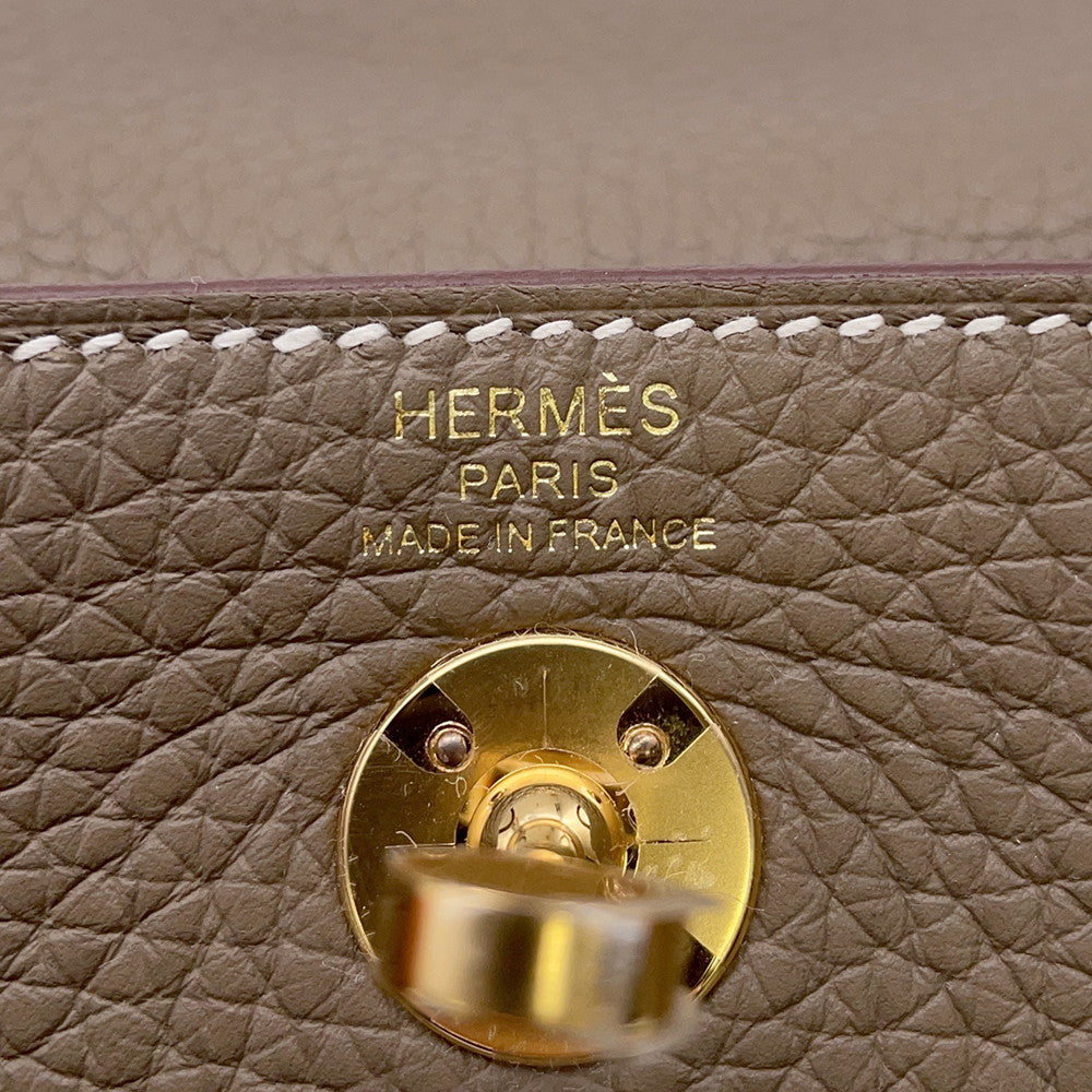 HERMES Lindy Etoupe Taurillon Clemence Size Mini