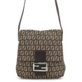 FENDI Zucchino Mamma Bucket Shoulder Bag Beige/Brown8BT075JQ4 Canvas Leather