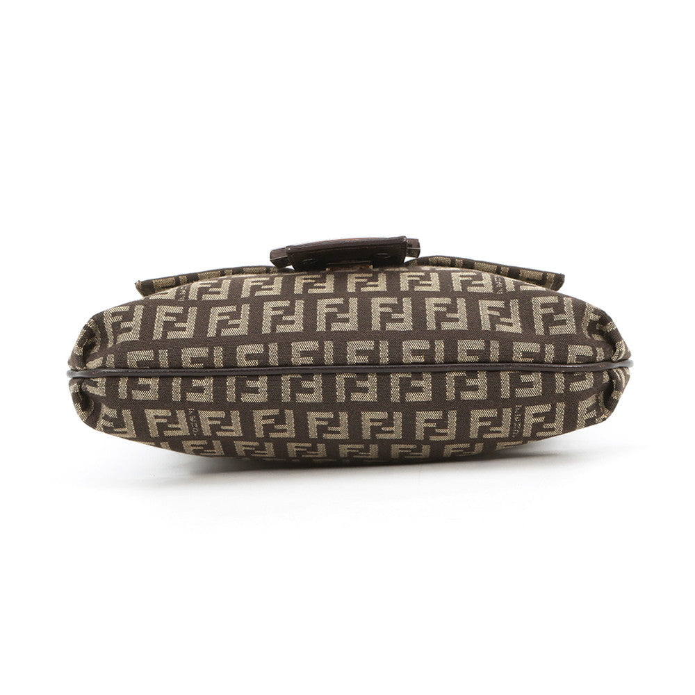 FENDI Zucchino Mamma Bucket Shoulder Bag Beige/Brown8BT075JQ4 Canvas Leather