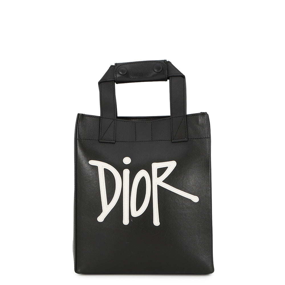 Dior DIOR AND SHAWN D-DIOR 2WAY Mini Tote Bag (Stüssy Collaboration) Black1DOSH152YZI_H10E Leather