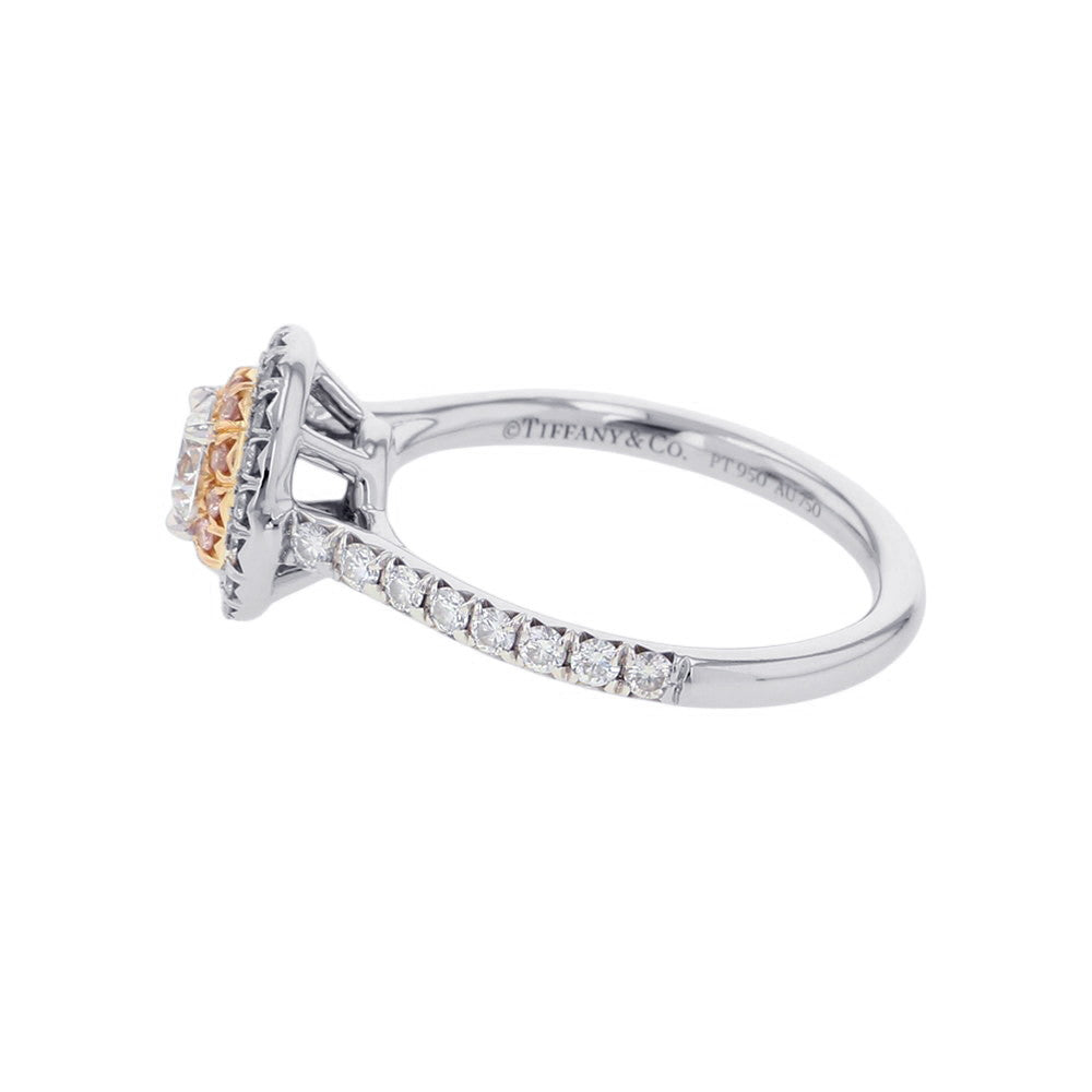 TIFFANY&Co. Soleste Engagement Ring Diamond x Pink Diamond Size No. 9 Pt950 K18YG