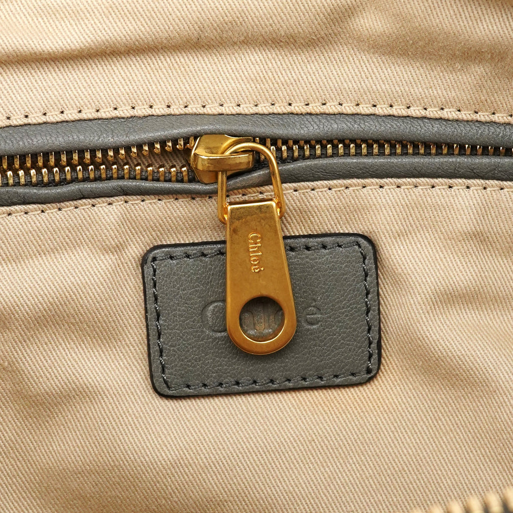Grey Studded Leather Marcie 2-Way Bag