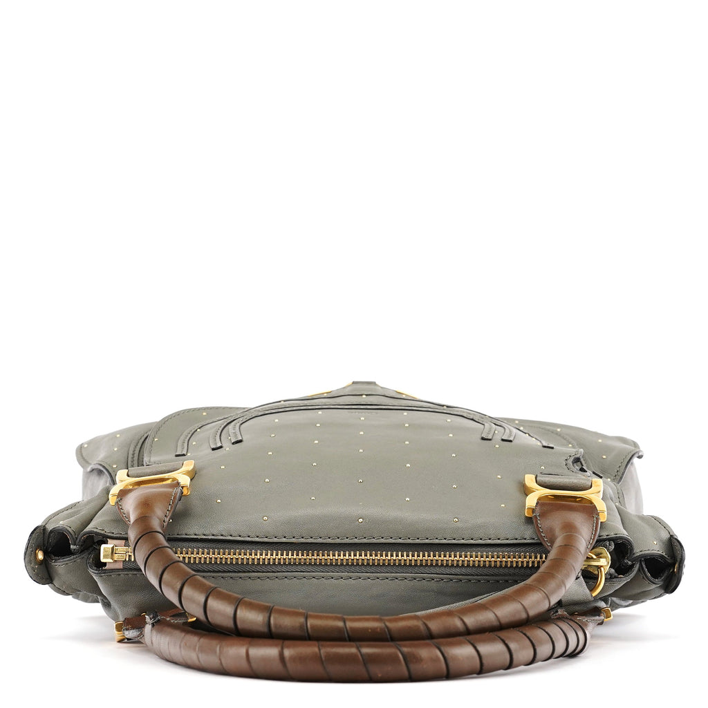 Grey Studded Leather Marcie 2-Way Bag