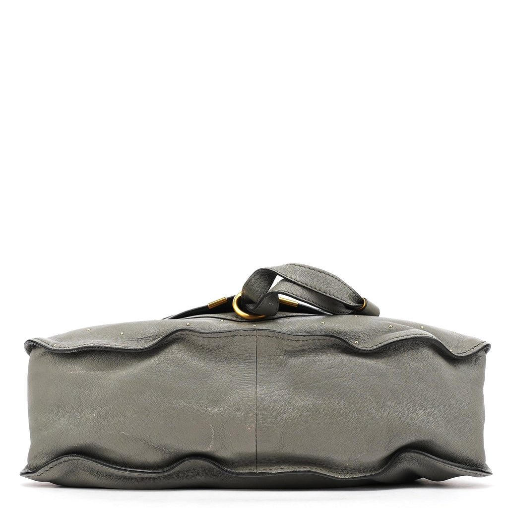 Grey Studded Leather Marcie 2-Way Bag