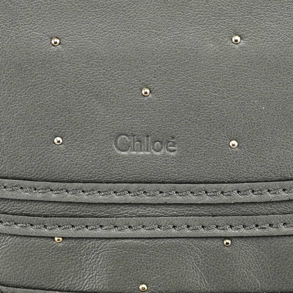 Grey Studded Leather Marcie 2-Way Bag
