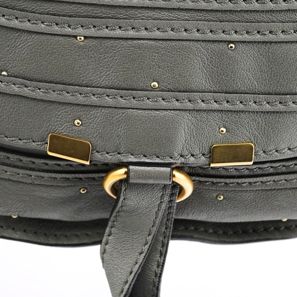 Grey Studded Leather Marcie 2-Way Bag