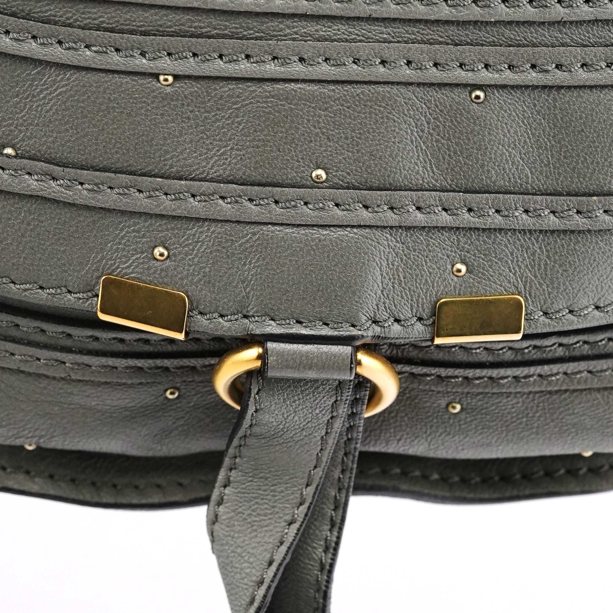 Grey Studded Leather Marcie 2-Way Bag