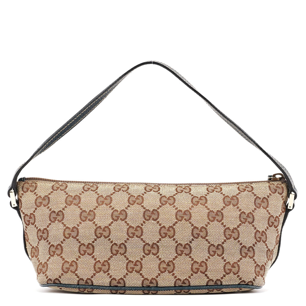 07198 Beige Navy GG Boat Pochette