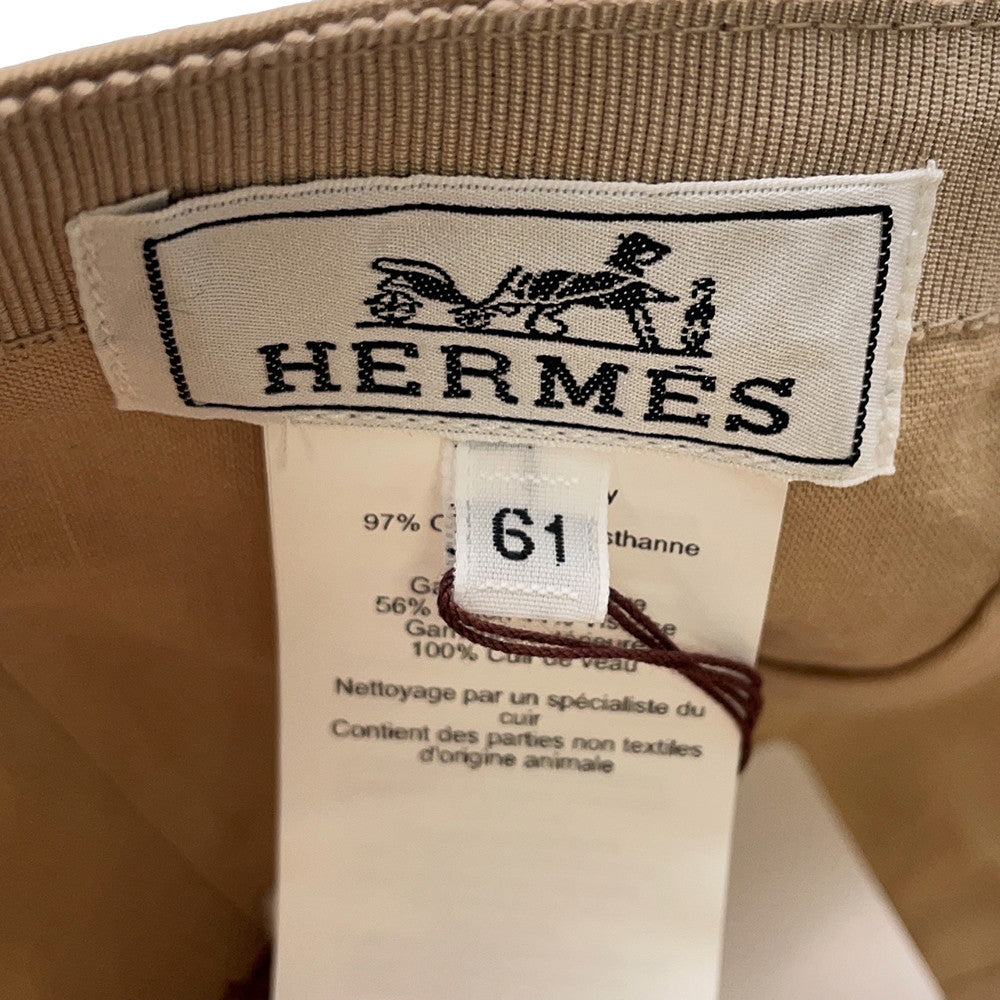 HERMES Cap Miles Size 61 Kraft 97% Polyurethane3%