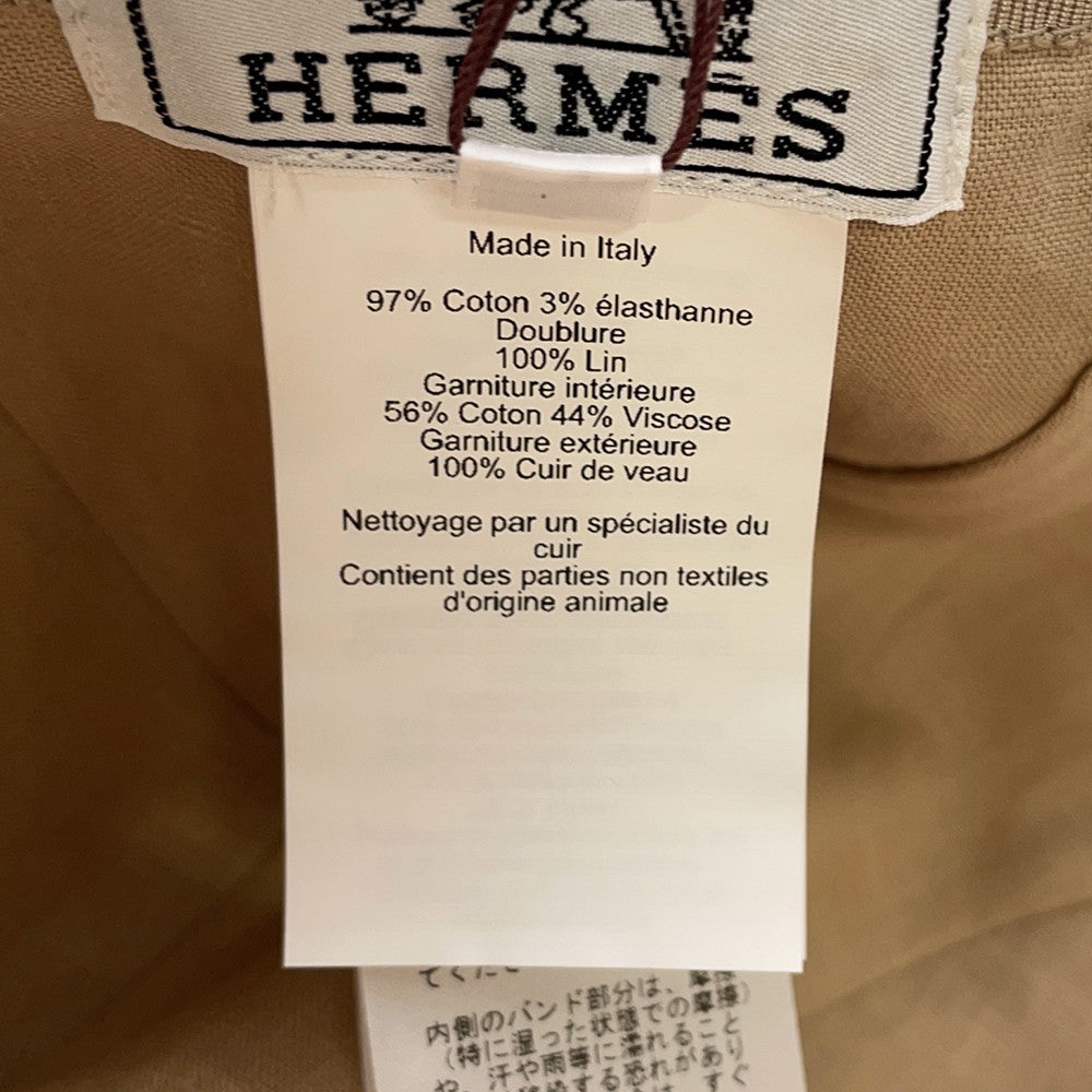 HERMES Cap Miles Size 61 Kraft 97% Polyurethane3%