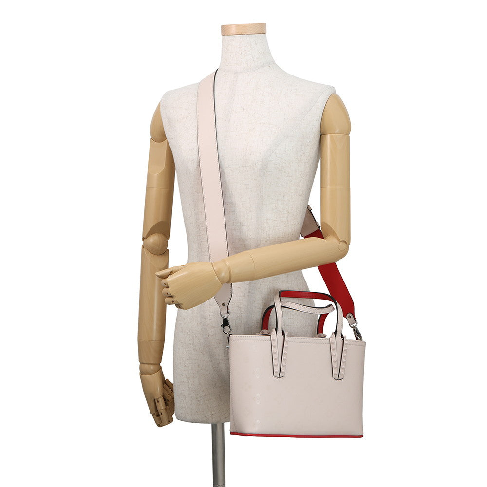 Christian Louboutin Kabata E/W Mini 2WAY Tote Bag Jasmin Flower1235336W514 Leather
