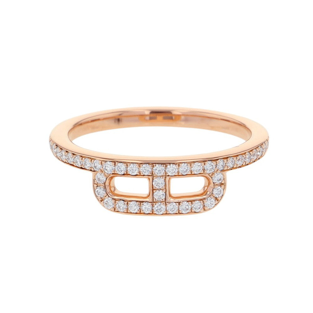 HERMES Link de HERMES Ring Size 50/#10 18K Pink Gold