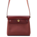 HERMES Herbag zip Rouge H Toile Military Vache Hunter Leather Size Mini