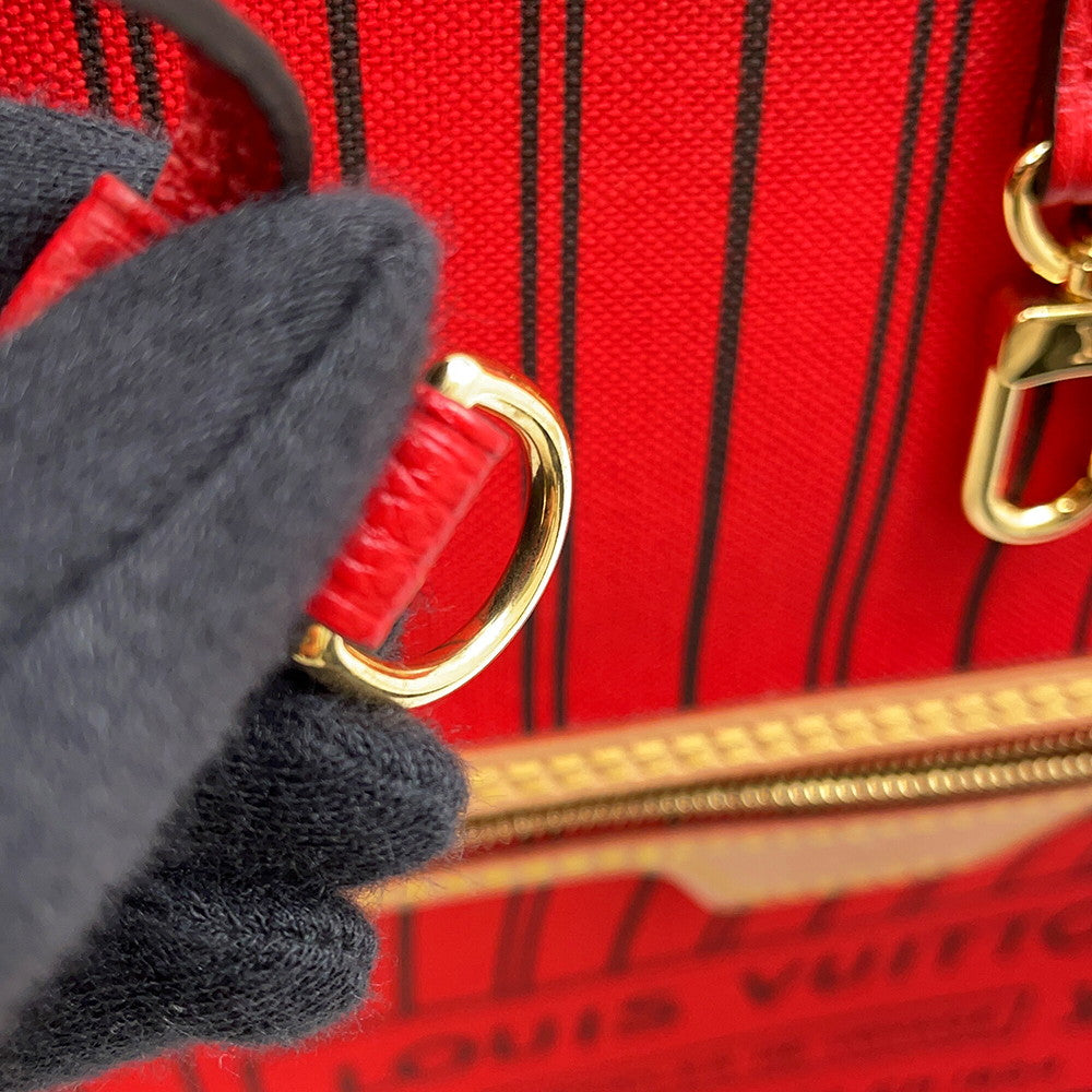 LOUIS VUITTON Neverfull・Inside Out Sari RedM12708 Monogram Size MM