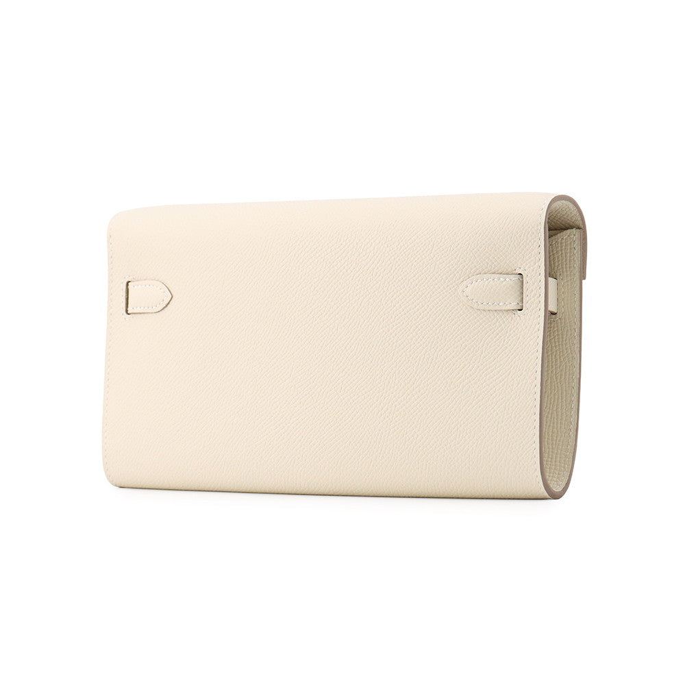 HERMES Kelly wallet long to go Craie Epsom