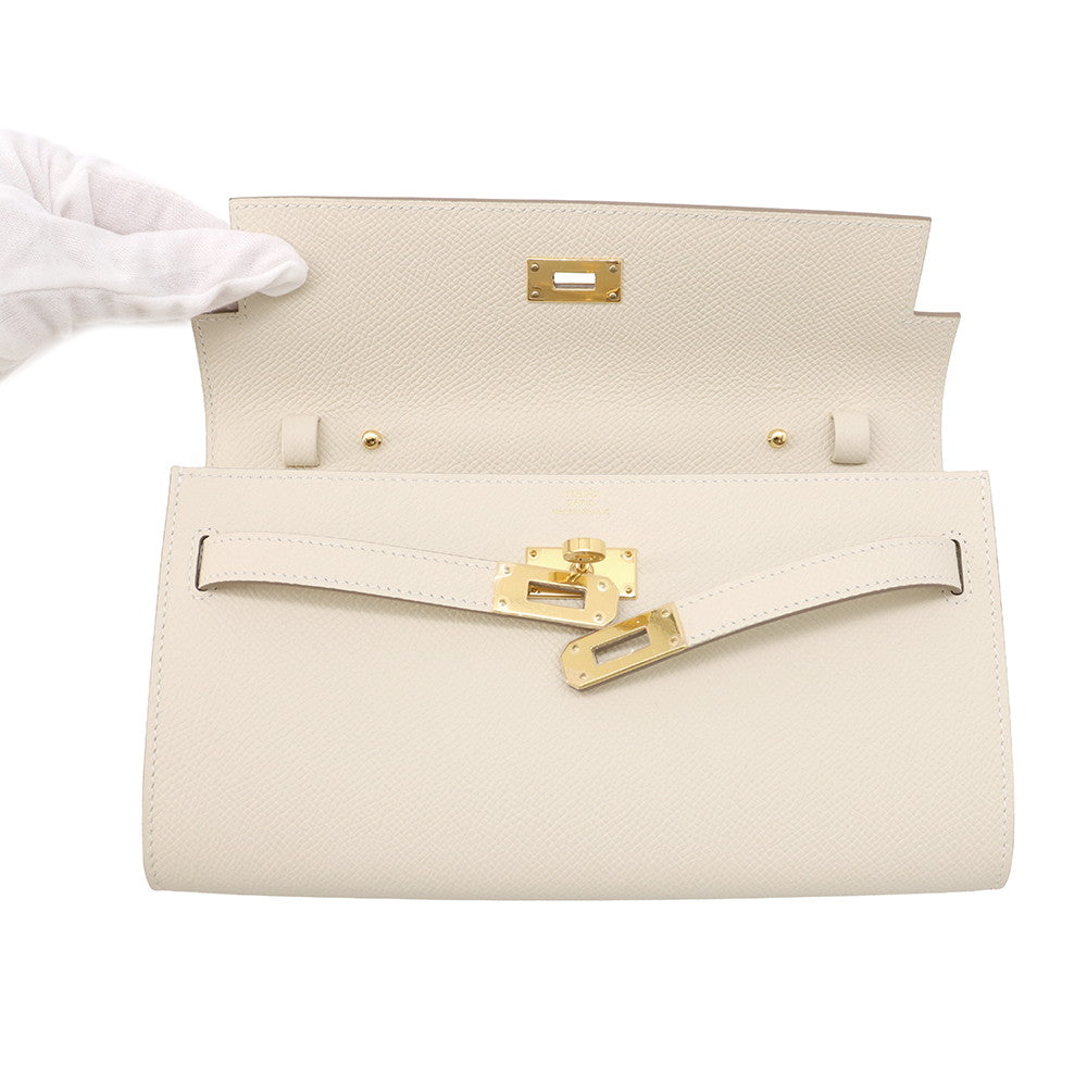 HERMES Kelly wallet long to go Craie Epsom