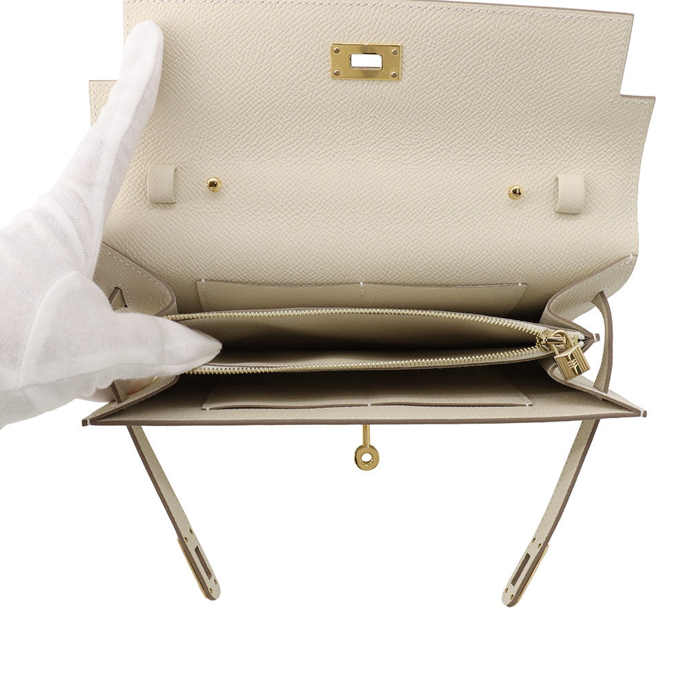 HERMES Kelly wallet long to go Craie Epsom