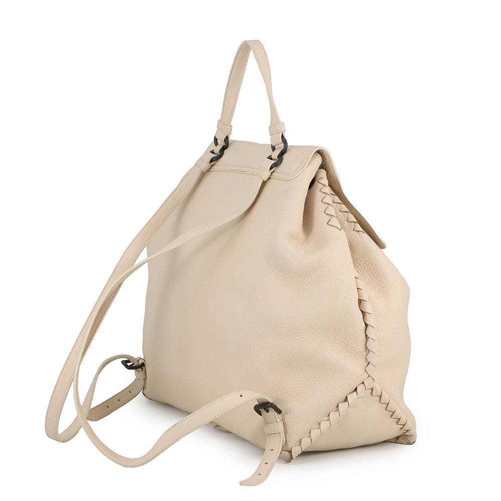 Bottega Veneta Cervo Backpack Ivory Leather