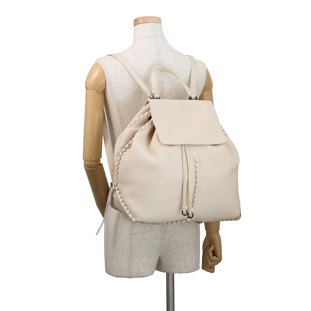 Bottega Veneta Cervo Backpack Ivory Leather
