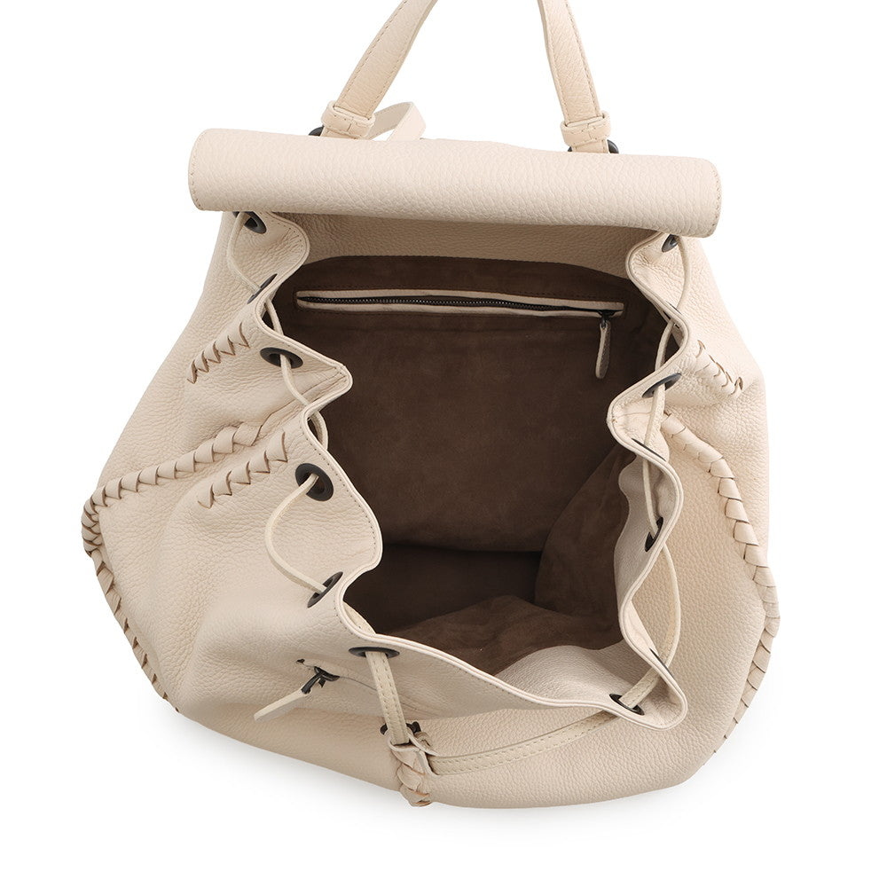 Bottega Veneta Cervo Backpack Ivory Leather