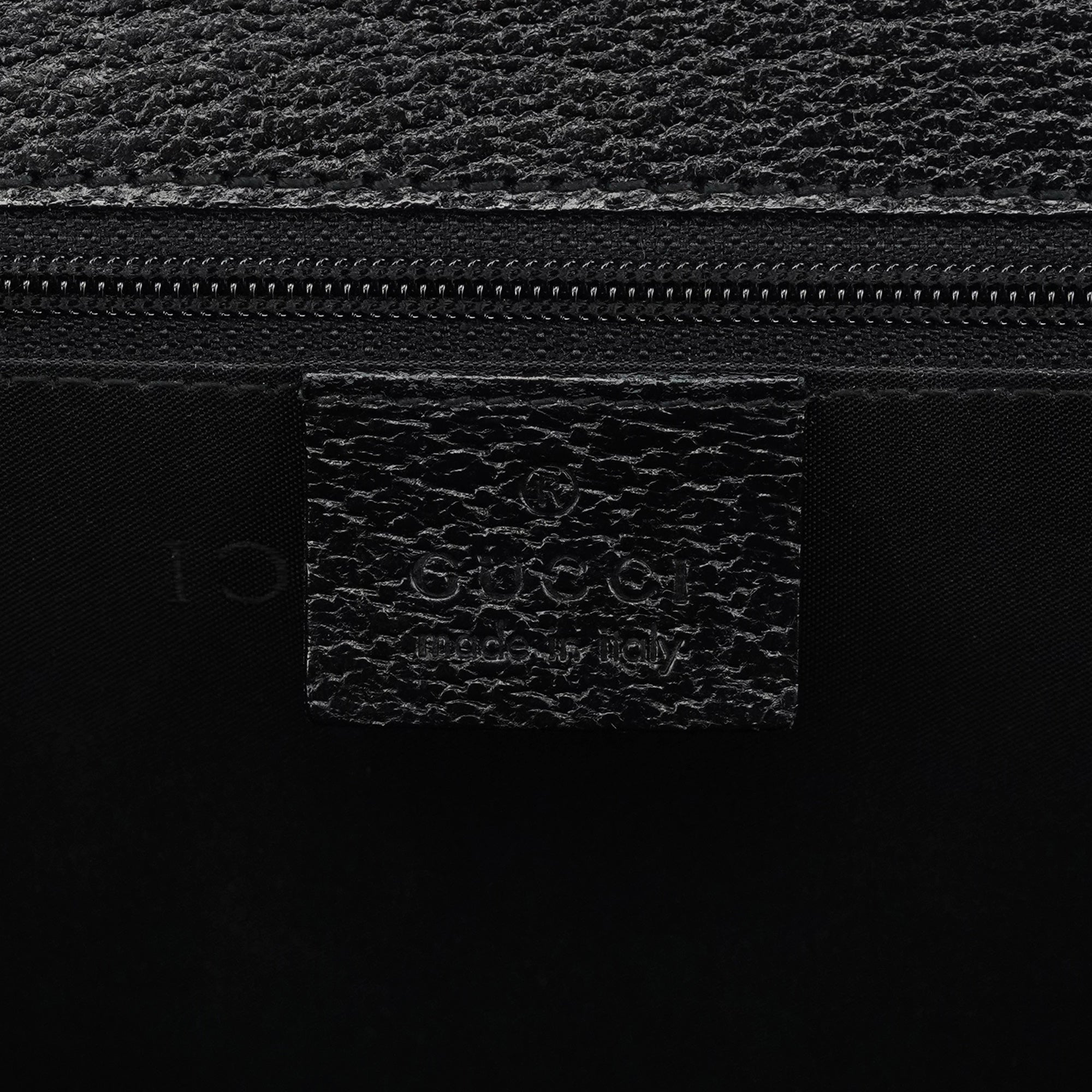 001 3299 Black Leather Flap Top Handle Bag
