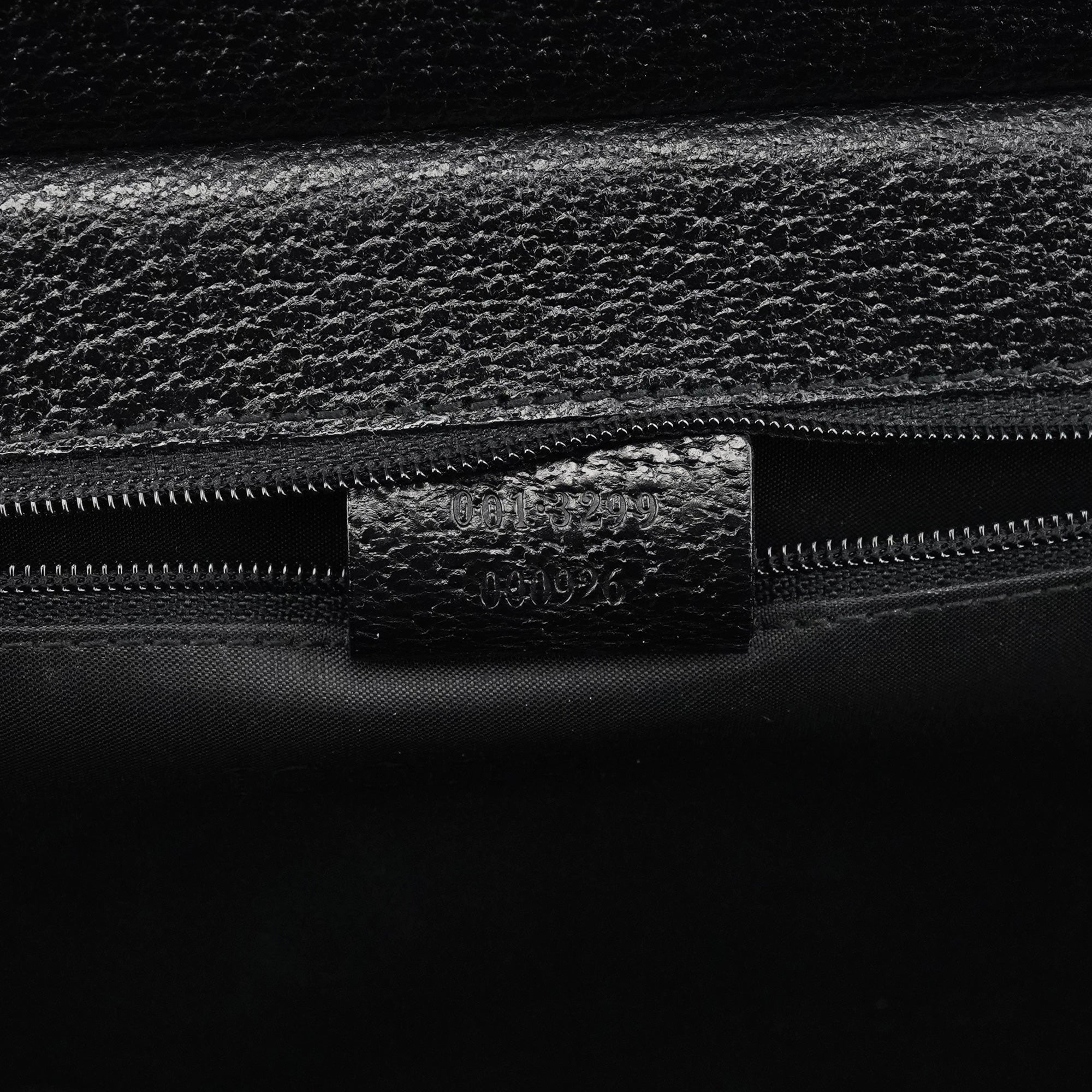 001 3299 Black Leather Flap Top Handle Bag