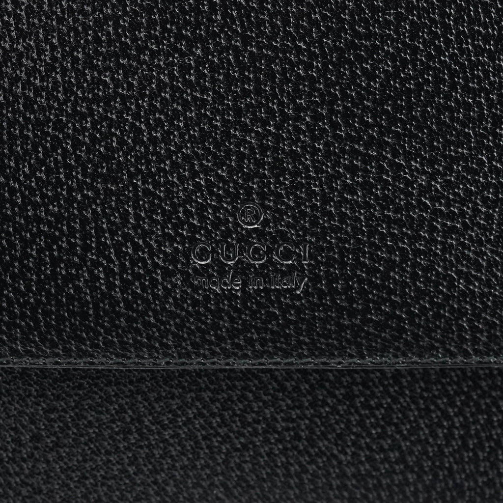 001 3299 Black Leather Flap Top Handle Bag