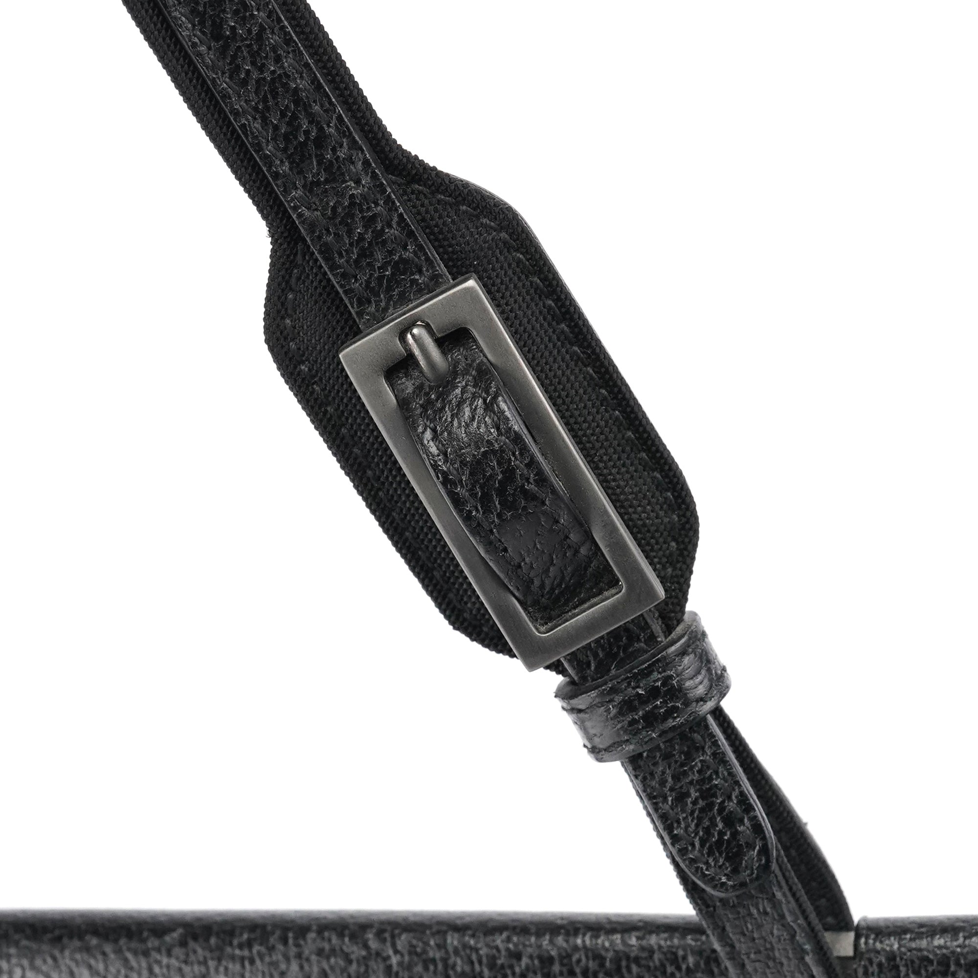 001 3299 Black Leather Flap Top Handle Bag