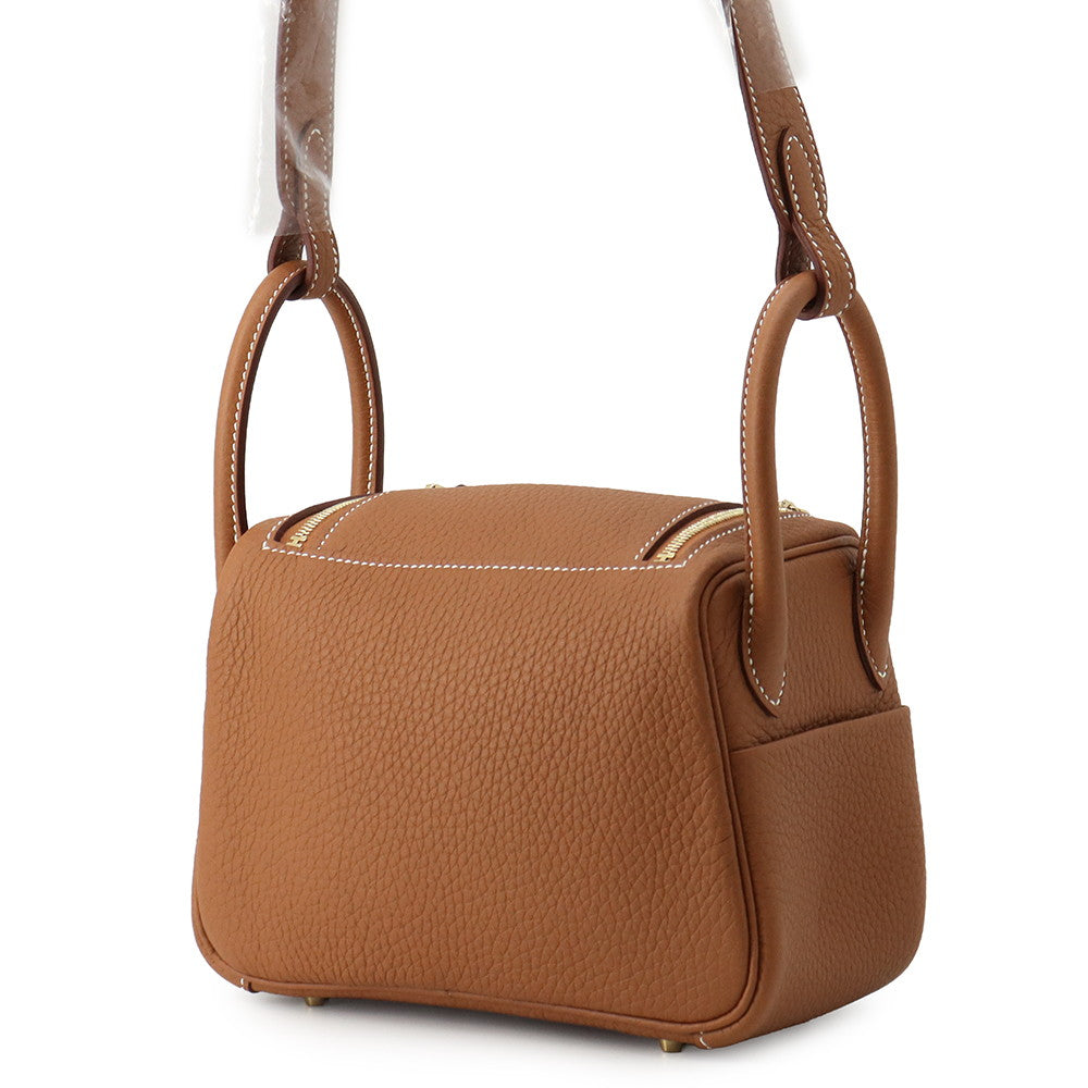 HERMES Lindy Gold Taurillon Clemence Size Mini