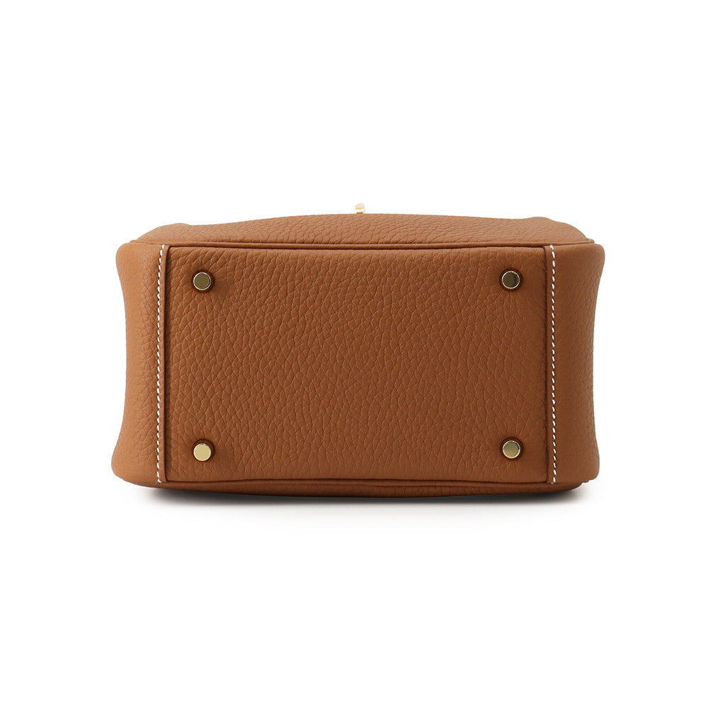 HERMES Lindy Gold Taurillon Clemence Size Mini