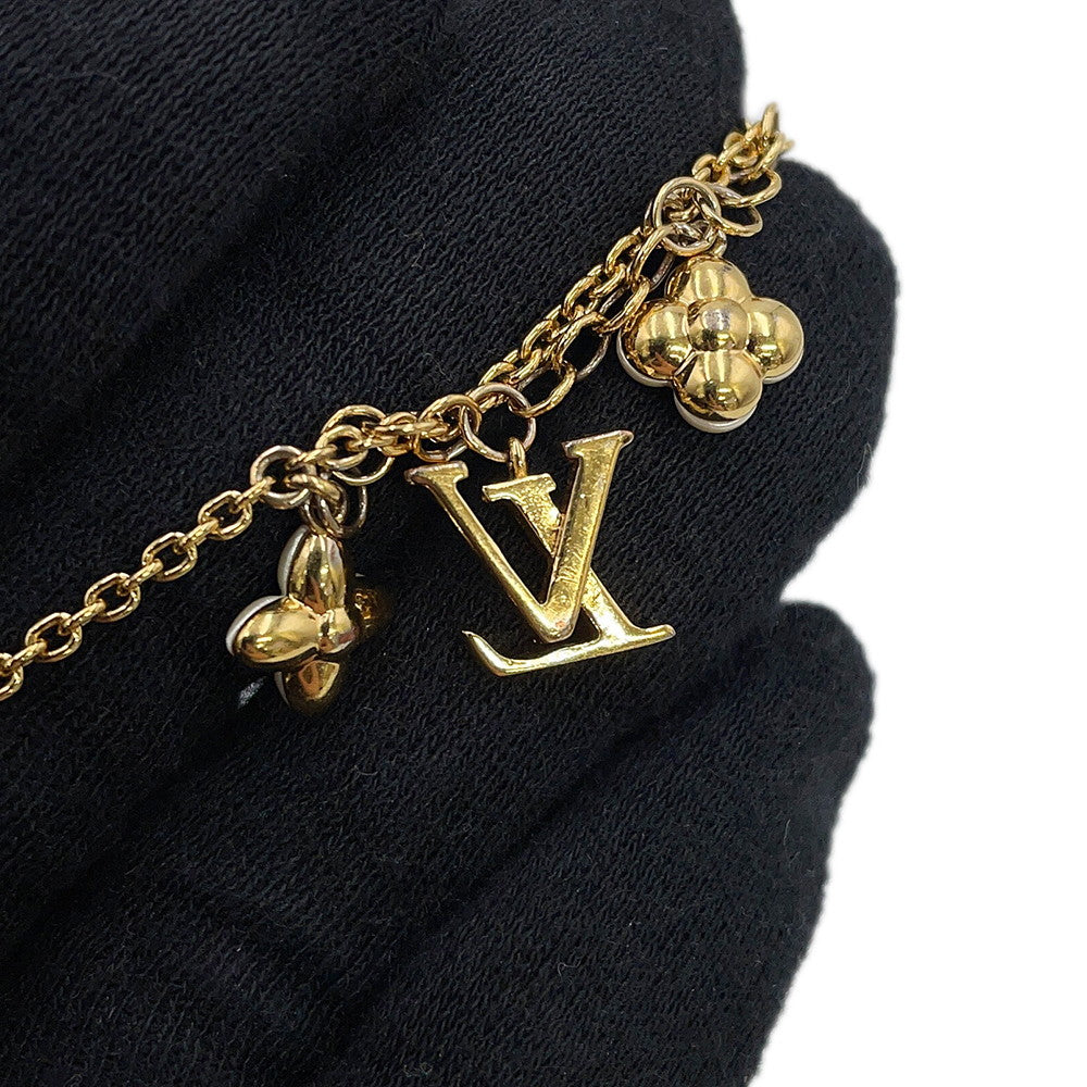 LOUIS VUITTON Bracelet・LV Flora Gram GoldM0940A Metal Faux Pearl