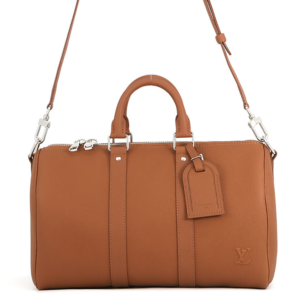 LOUIS VUITTON Keepall Bandouliere 35 TanM25980 Calf Leather LV Aerogram Size 35