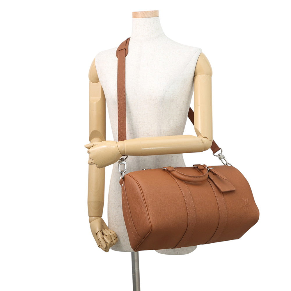 LOUIS VUITTON Keepall Bandouliere 35 TanM25980 Calf Leather LV Aerogram Size 35