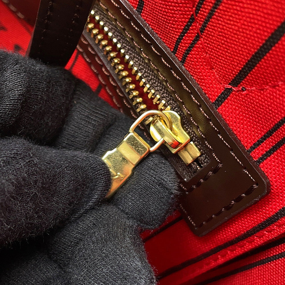 LOUIS VUITTON Neverfull RedN51109 Damier Ebene Canvas Size PM
