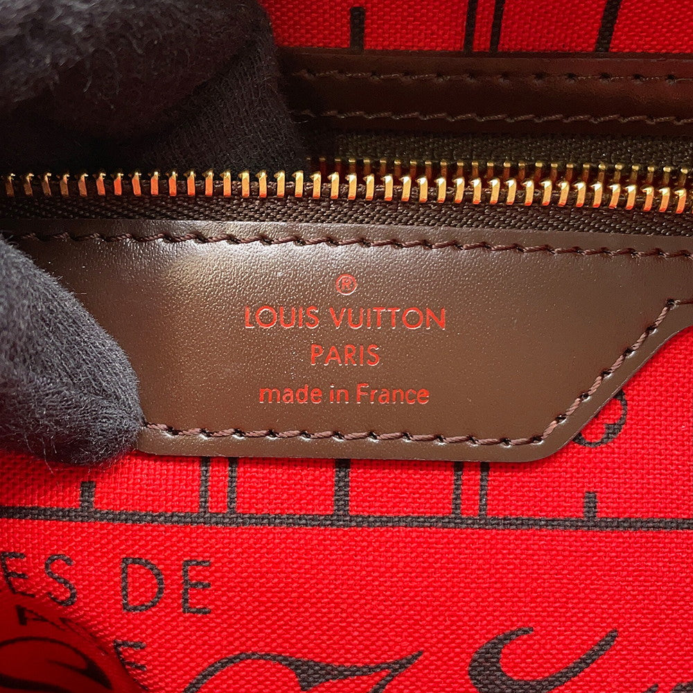 LOUIS VUITTON Neverfull RedN51109 Damier Ebene Canvas Size PM