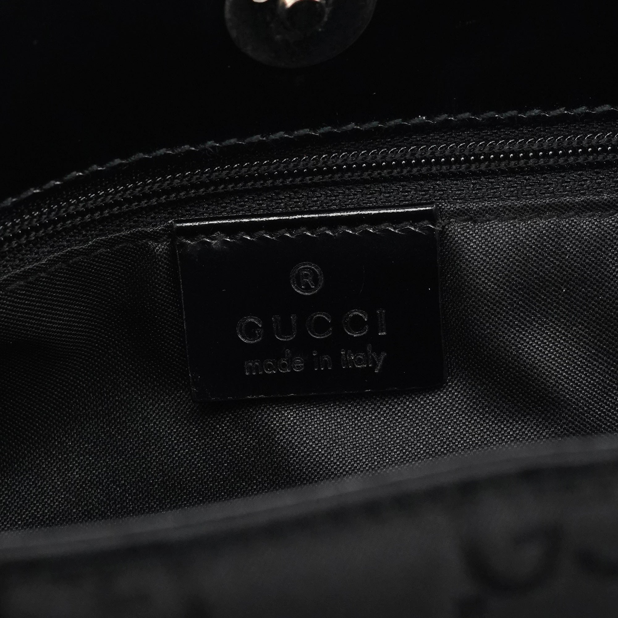001 3166 Black GG Nylon Shoulder Bag