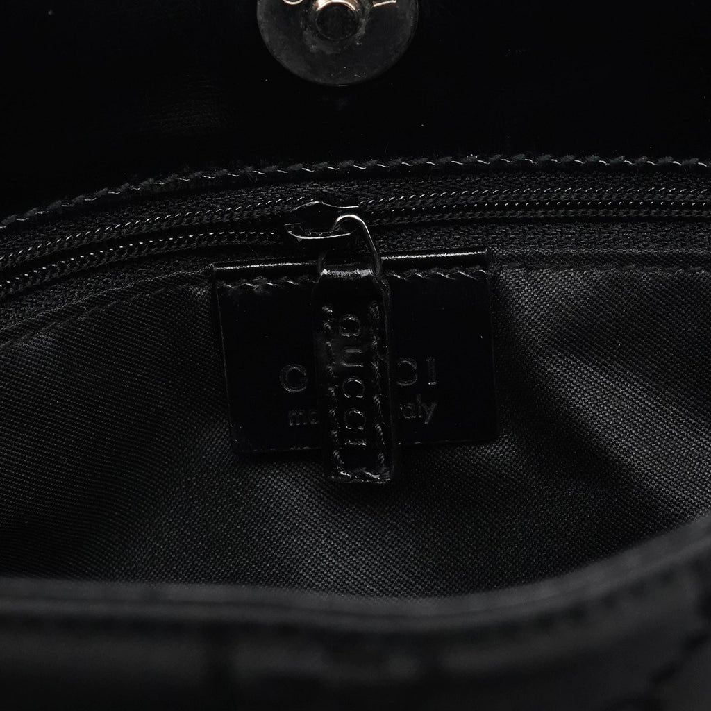 001 3166 Black GG Nylon Shoulder Bag