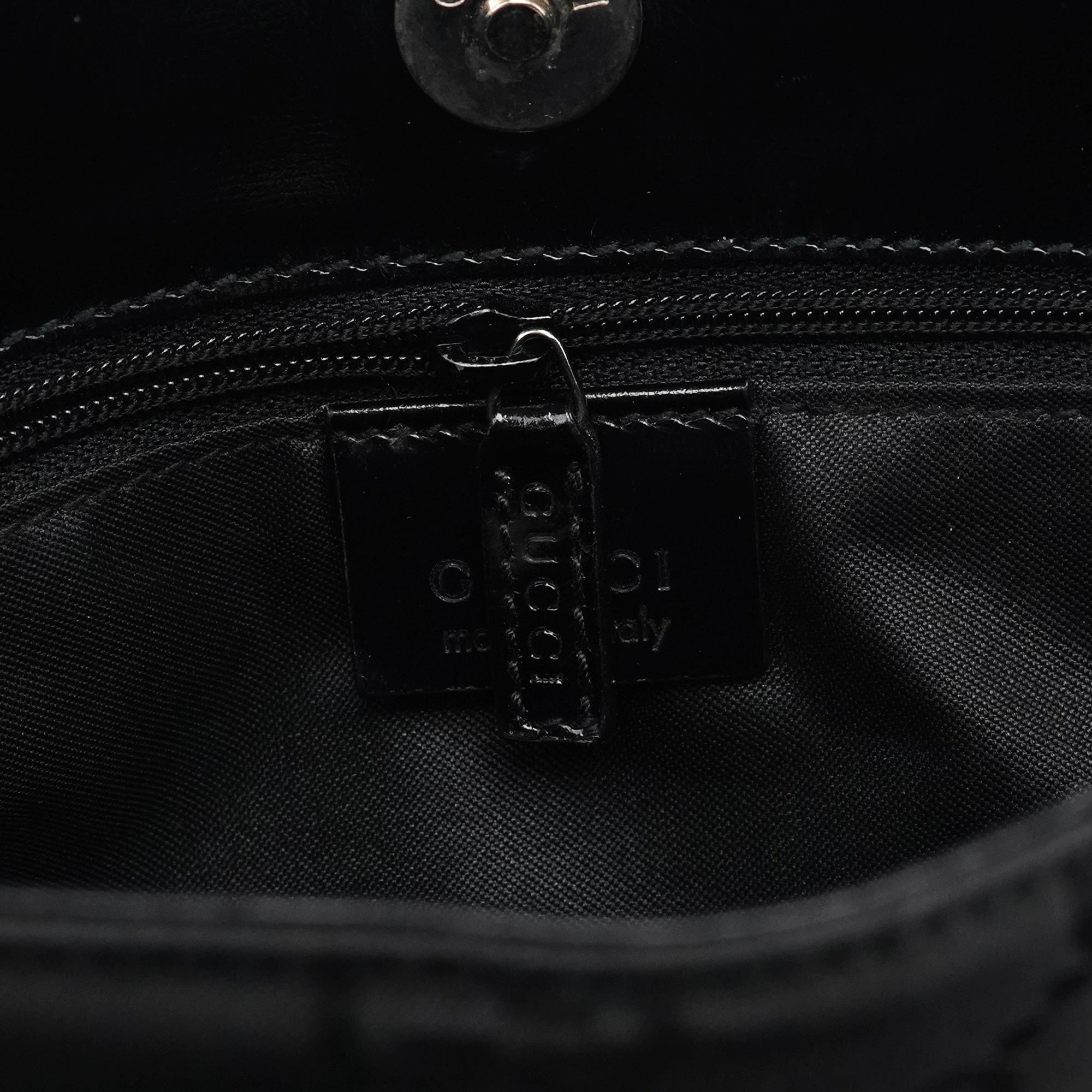 001 3166 Black GG Nylon Shoulder Bag